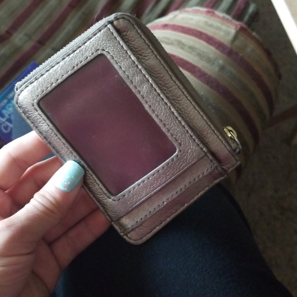 Pewter Fossil Coin Purse Wallet